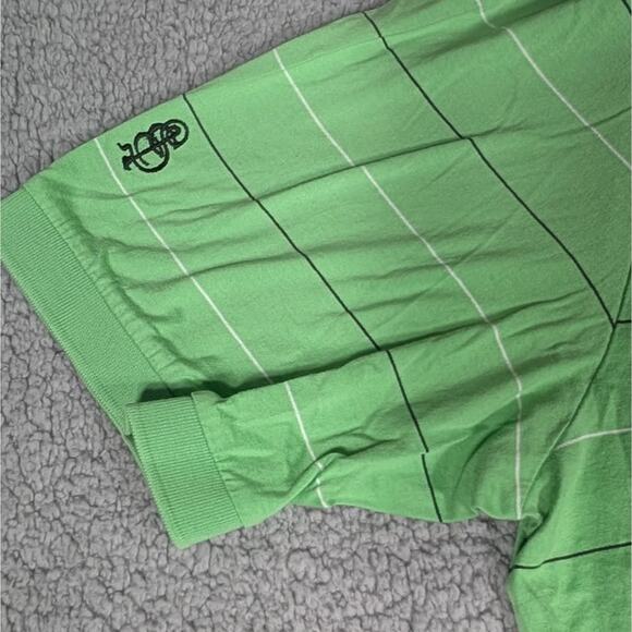 Polo Golf Ralph Lauren Polo Shirt Mens Large Green Blacl Stripe Performance Polo - Picture 4 of 7